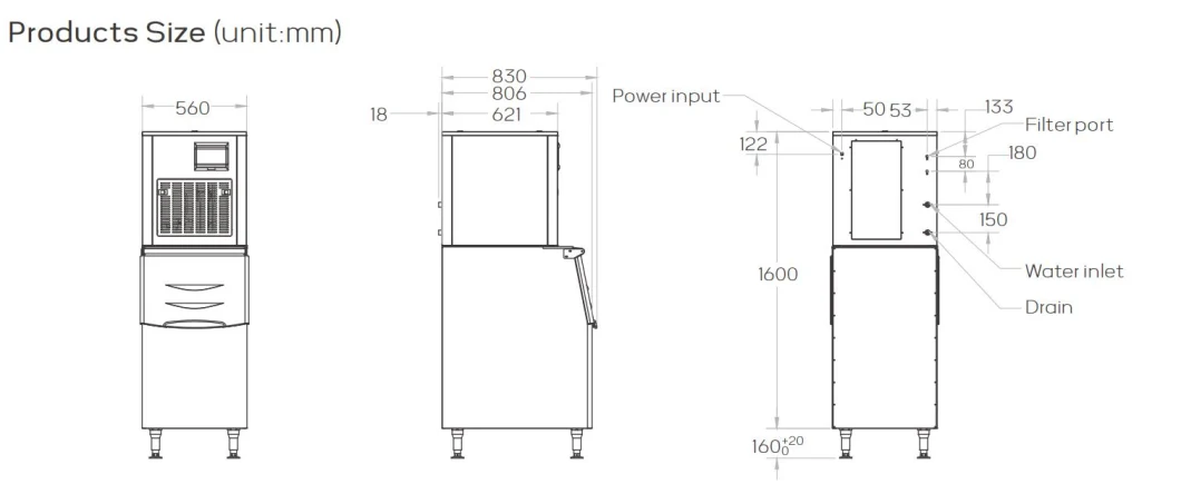 Commercial Catering Equipment Machine Crushed Icemaker Granular Ice Making Machine Granular Machine